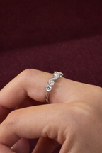 Mixed Shape Diamond Band, Pear Marquise Oval Emerald Diamond Ring, Unique Diamond Wedding Band, Modern Diamond Anniversary Ring