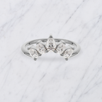 Curved Lab Grown Diamond Band with Pear and Round Stones – Bridal Ring