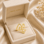 Star Wave Diamond Ring | Lab Grown | 14K Yellow Gold | Whimsical Stacking Band