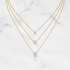 Dainty Pendant Necklace Oval | Lab Grown Diamond | 14K Yellow Gold Minimal Design