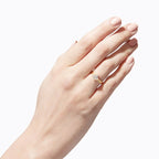 Baguillion Cut Diamond Ring Modern Matte Semi Bezel | Lab Grown Diamond | 14K Yellow Gold