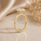 Radiant Cut Lab Grown Diamond Solitaire Engagement Ring in Solid 14K Gold