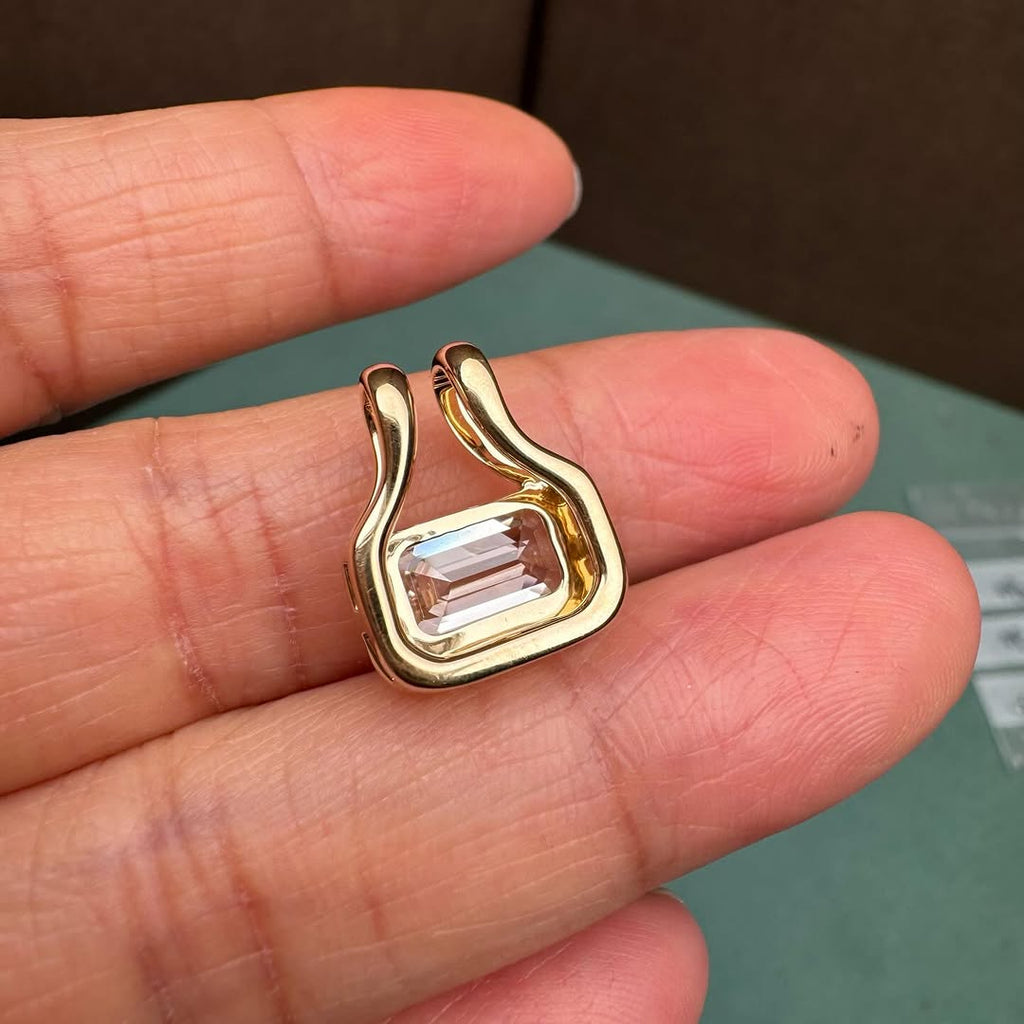 Emerald Cut Lab Grown Diamond Pendant, Solitaire Diamond Necklace, Minimalist Gold Pendant, IGI Certified, Gift for Her