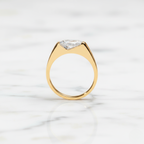 Modern Pear Cut East West Ring | Lab Grown Diamond | 14K Yellow Gold Sleek Style