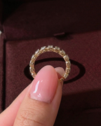 Radiant Diamond Half Eternity Band, Bezel Set Radiant Cut Diamond Wedding Band, Radiant Diamond Anniversary Ring, Stackable Diamond Band.