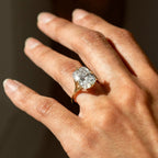 Modern Cushion Solitaire Engagement Ring | Lab Grown Diamond | 14K Yellow Gold