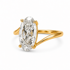Old Mine Oval Diamond Twisted Ring