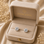 Round Lab Grown Diamond Solitaire Bridal Stud Earrings in Solid 14K Gold