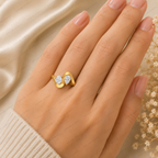 Oval & Pear Lab Grown Diamond Two Stone Bypass Anniversary Ring