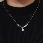 Leaf Branch Vine Pendant Necklace | Lab Grown Diamond | 14K Yellow Gold