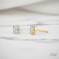 Minimal Oval Solitaire Stud Earrings | Lab Grown Diamond | 14K Yellow Gold Fine Jewelry