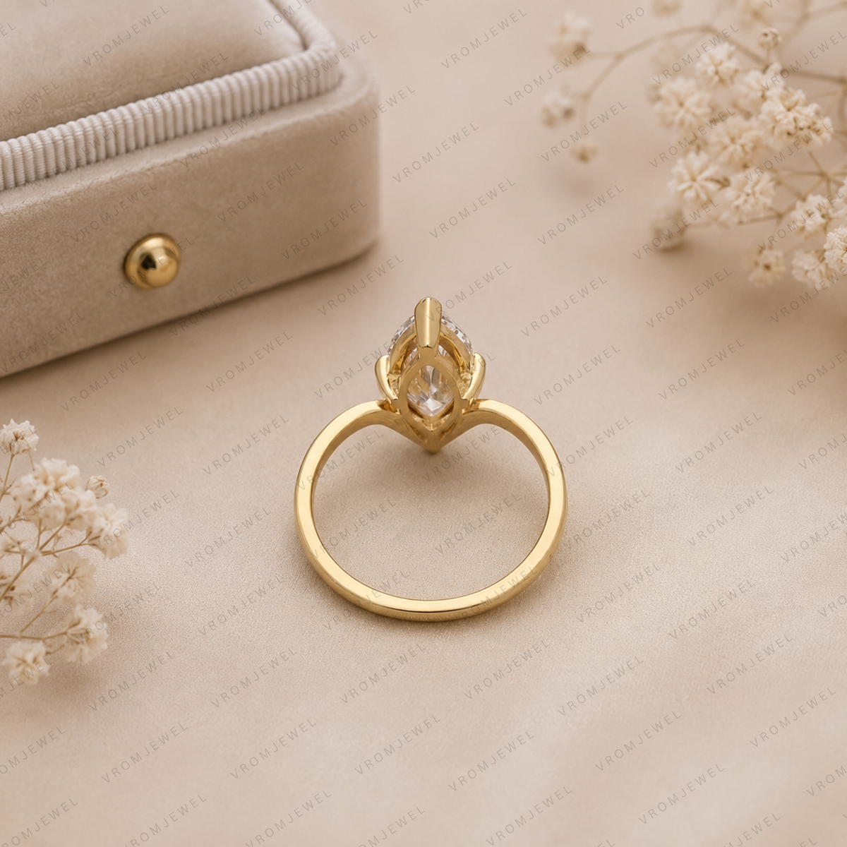 Marquise Diamond Engagement Ring, Marquise Lab Grown Diamond Ring, Solitaire Diamond Ring, Gold Marquise Ring, Minimalist Bridal Ring
