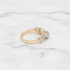 Round Diamond Wave Band | Lab Grown Diamond | 14K Yellow Gold Unique Curved Setting