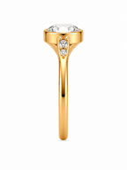 Old European Cut Lab Grown Diamond Ring | 2 CT | Vintage Style with Side Accents | Bezel Engagement Ring | 14K Gold