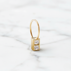 Geometric Rectangle Box Drop Earrings | Lab Grown Diamond | 14K Yellow Gold Modern Style
