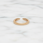 Pavé Wrap Ring Open Curve Design | Lab Grown Diamond | 14K Yellow Gold
