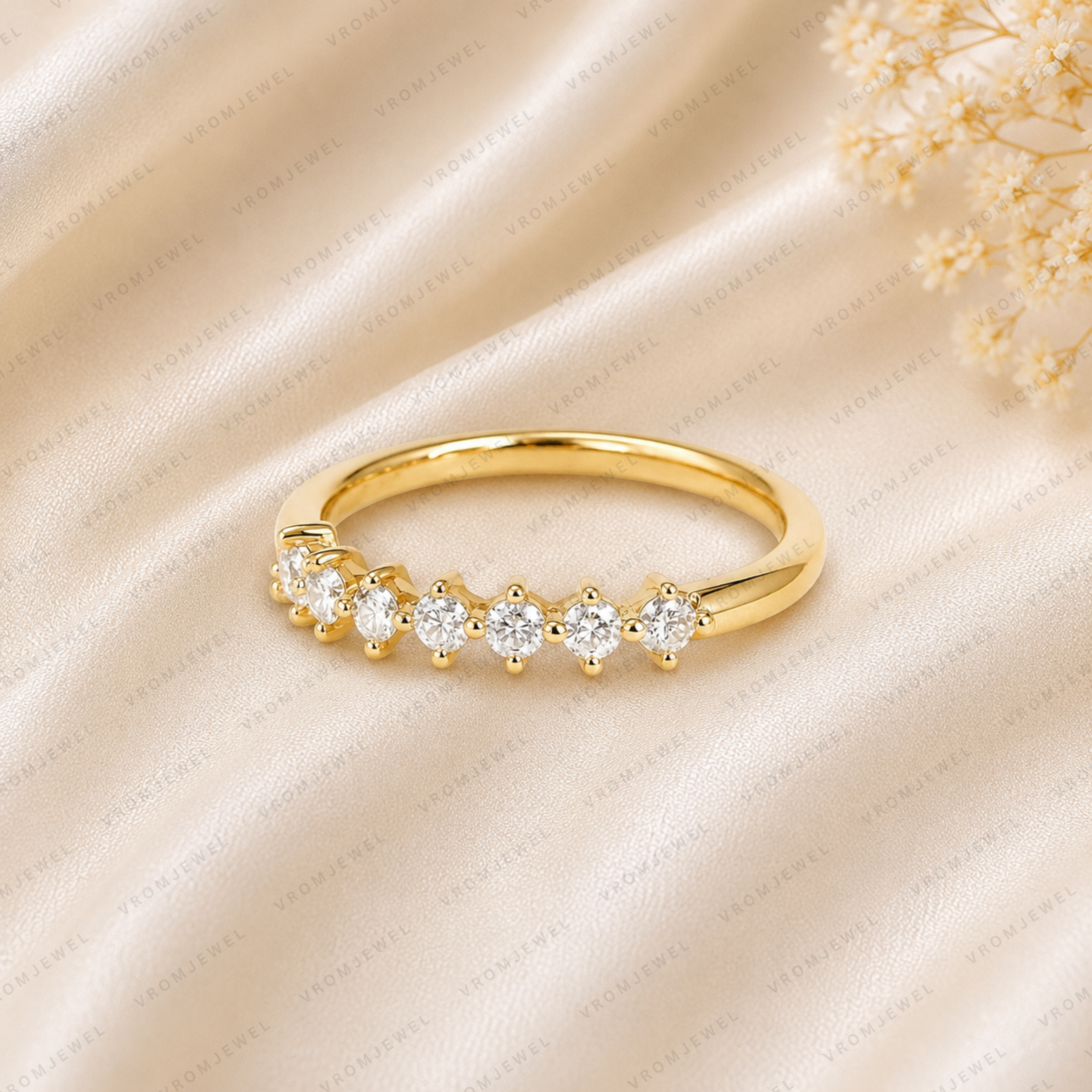 Diamond Eternity Band | Lab Grown | Solid 14K Yellow Gold Stacking Ring