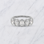 Oval Lab Grown Diamond 5-Stone Bezel Set Wedding Band