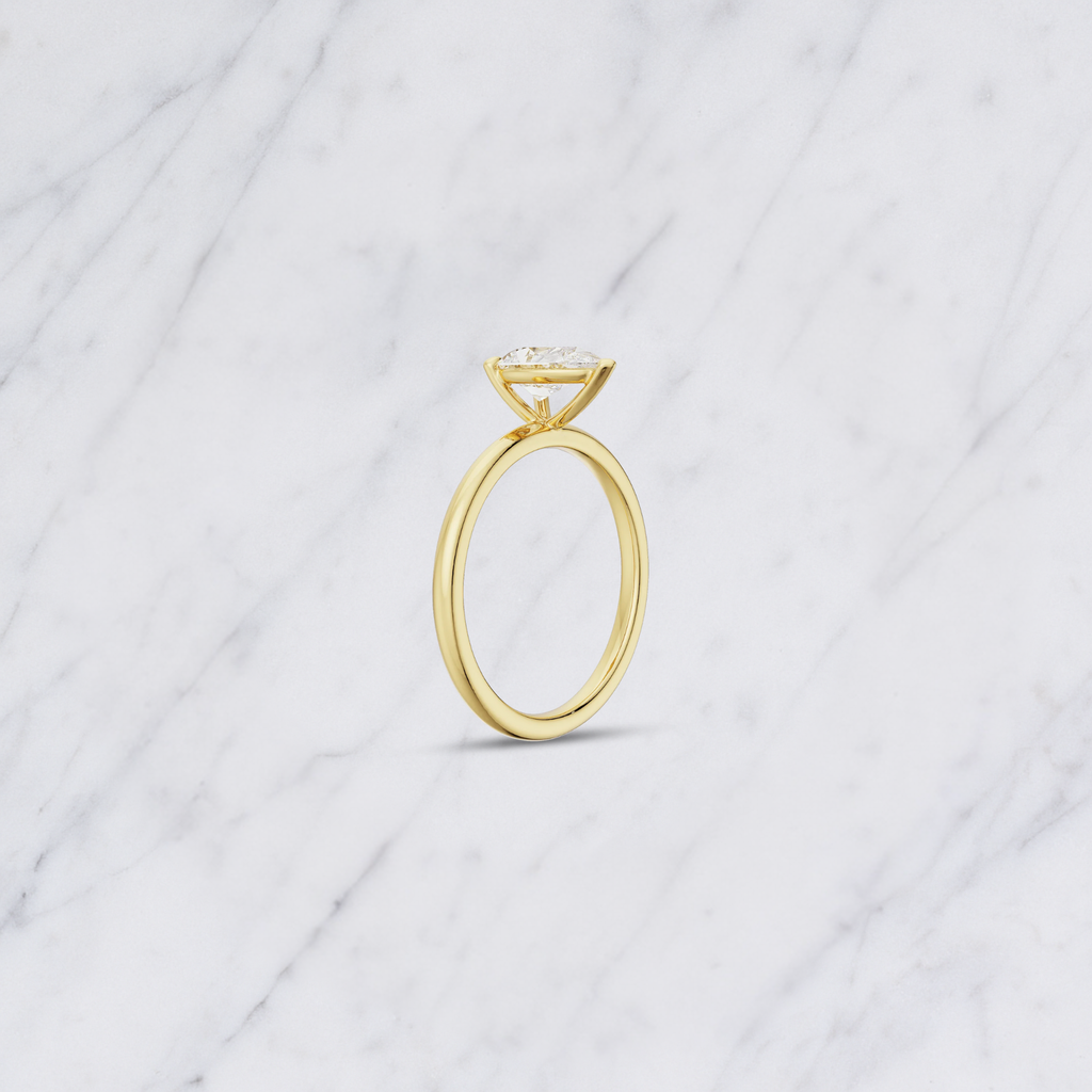 Pear Cut Lab Grown Diamond Solitaire Engagement Ring in Solid 14K Gold