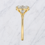 Oval Engagement Ring | Lab Grown Diamond | Tapered Baguette Side Stones | 14K Yellow Gold