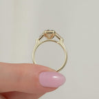 Radiant Cut 3 Stone Ring with Tapered Baguette Trio | Lab Grown Diamond | 14K Yellow Gold