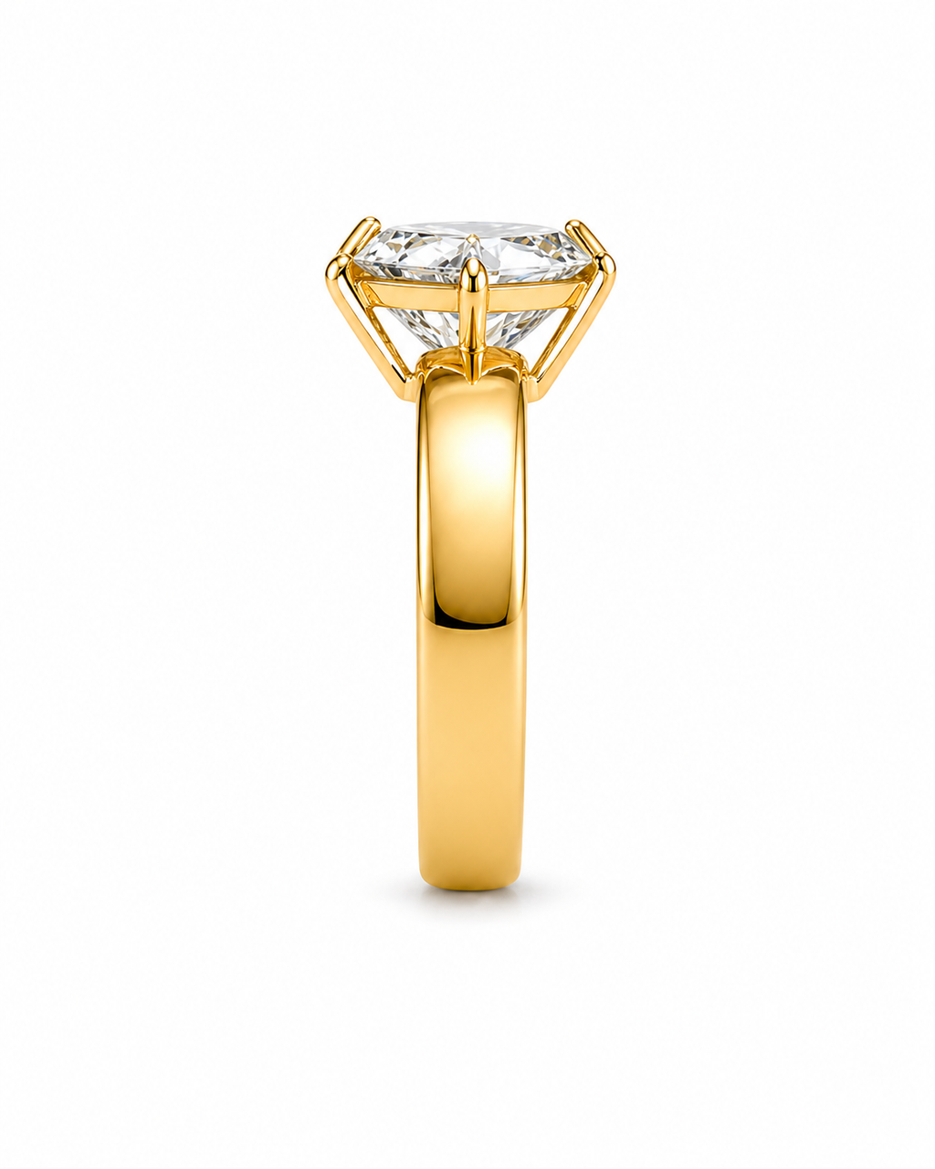 Lozenge Shape Lab Grown Diamond Ring | 2 CT | Bold Cigar Band | Geometric Engagement Ring | 14K Gold