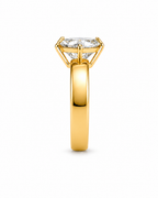 Lozenge Shape Lab Grown Diamond Ring | 2 CT | Bold Cigar Band | Geometric Engagement Ring | 14K Gold