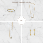 Minimalist Bezel Set Jewelry Set 4 in 1 | Lab Grown Diamond | 14K Yellow Gold