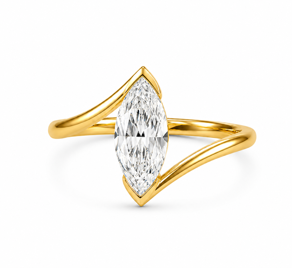 Marquise Diamond Signet Ring, Marquise Cut Lab Grown Diamond Ring, Modern Gold Signet Ring, Statement Diamond Ring, Minimal Luxury Ring