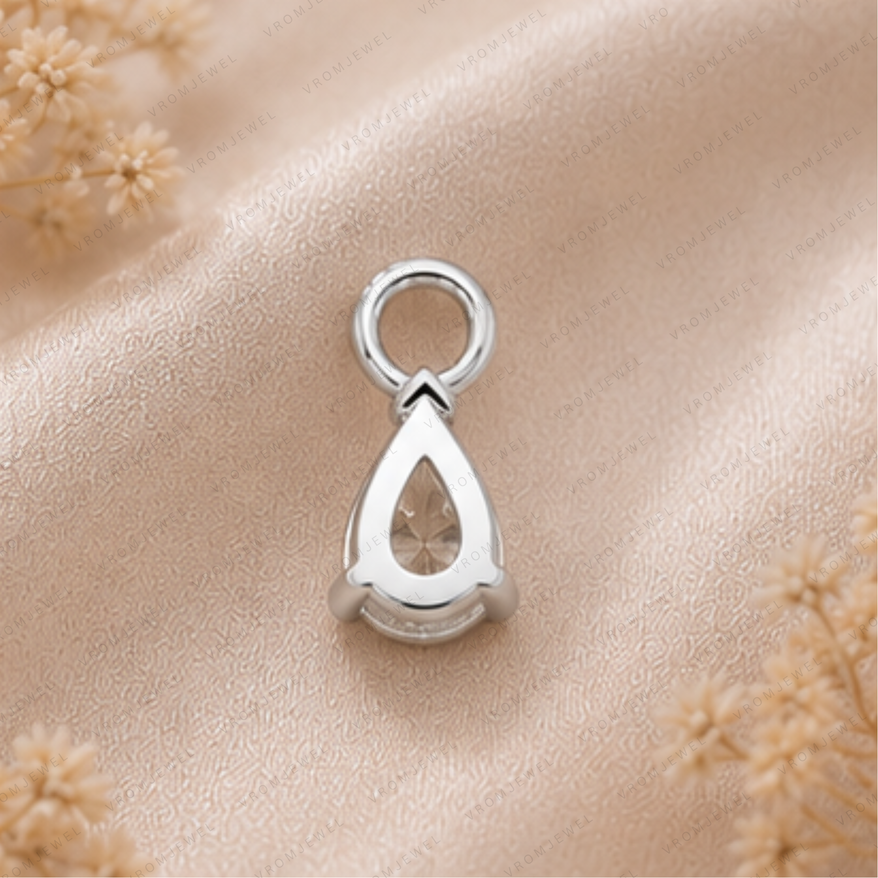 Dainty Lab Diamond Pear Charm Earrings: 14k Gold Bridal Jewelry