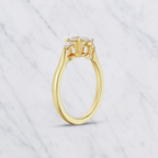 Lab Diamond Engagement Ring: 1.00ct Oval, Pear Side Stones