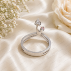 Heart and Pink Round Lab Grown Diamond Toi et Moi Ring, Two Stone Engagement Ring, Unique Bridal Ring, 10K 14K 18K Gold