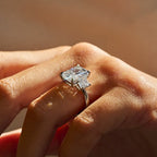 Elegant Radiant 3 Stone Engagement Ring | Lab Grown Diamond | 14K Yellow Gold Classic Style
