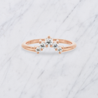 Curved Lab Grown Diamond Band with Round Stones – Bridal Ring