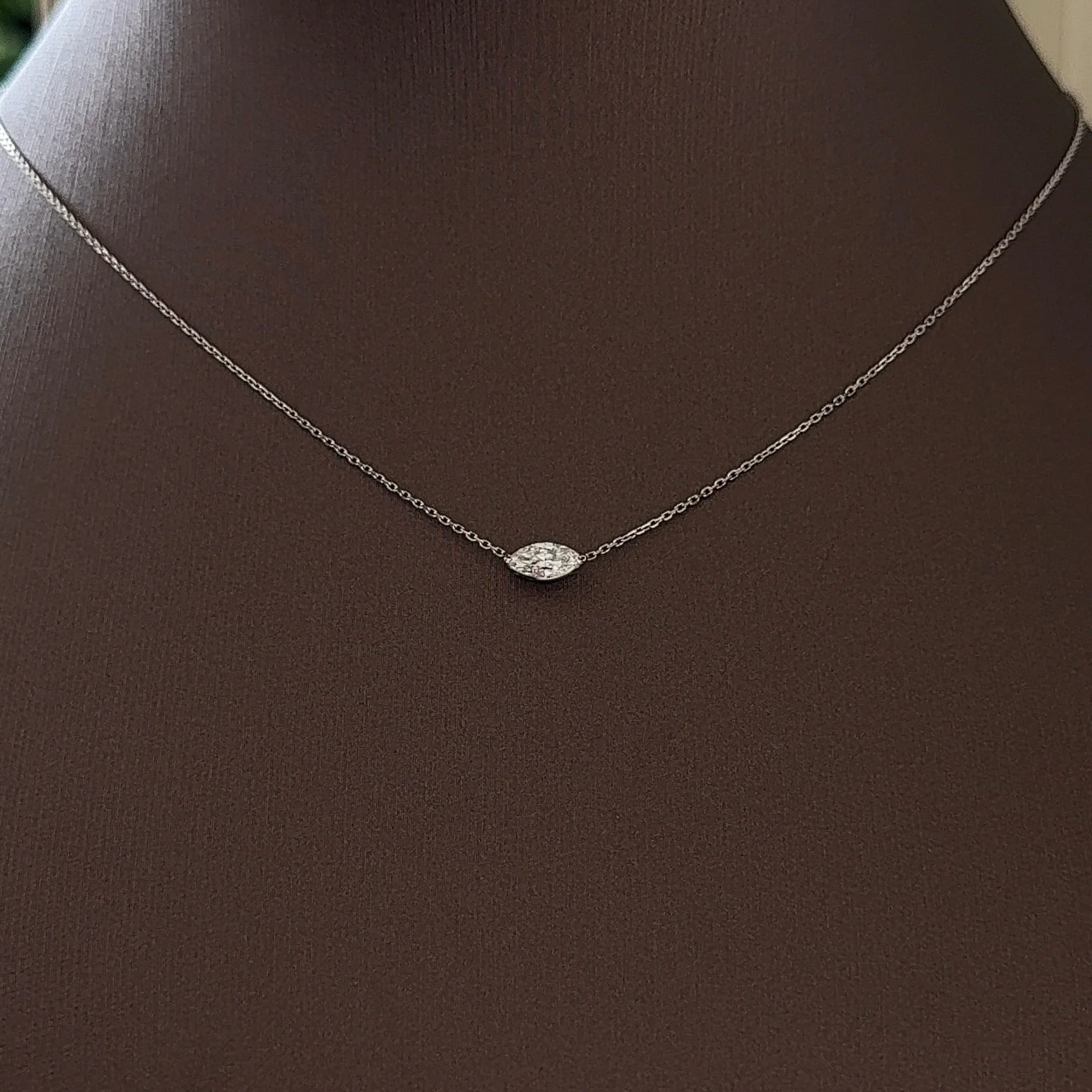 Marquise East West Pendant Necklace | Lab Grown Diamond | 14K Yellow Gold Minimalist