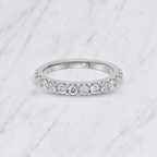 Round Lab Grown Diamond Half Eternity Wedding Band in Solid 14K Gold