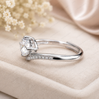 Round Cut Diamond Bypass Engagement Ring