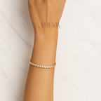 Oval Lab Grown Diamond Tennis Bracelet in Bezel-Set Solid 14K Gold