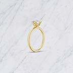 Elegant Round Lab Grown Diamond Engagement Solitaire Ring in Solid 14K Gold