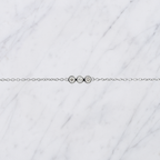 Dainty Trio Round Lab Grown Diamond Bracelet in Solid 14K Gold