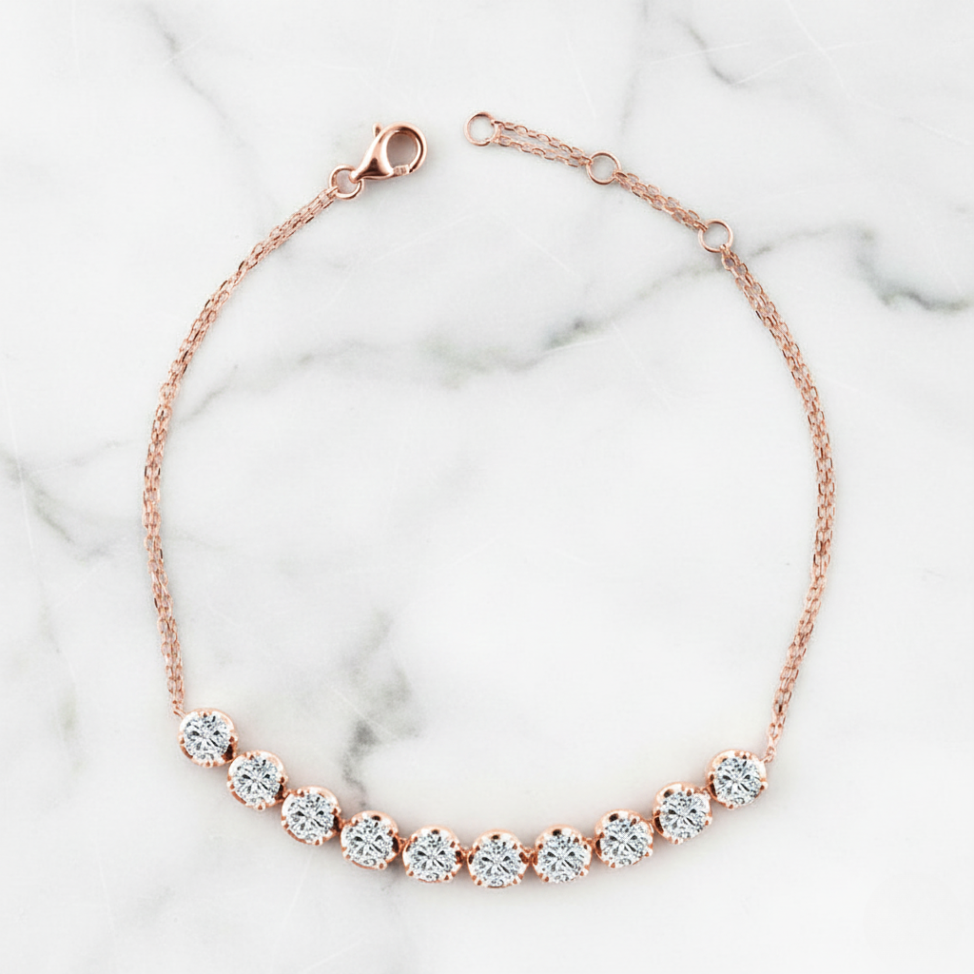 Minimalist Diamond Bar Bracelet | Lab Grown Diamond | 14K Yellow Gold