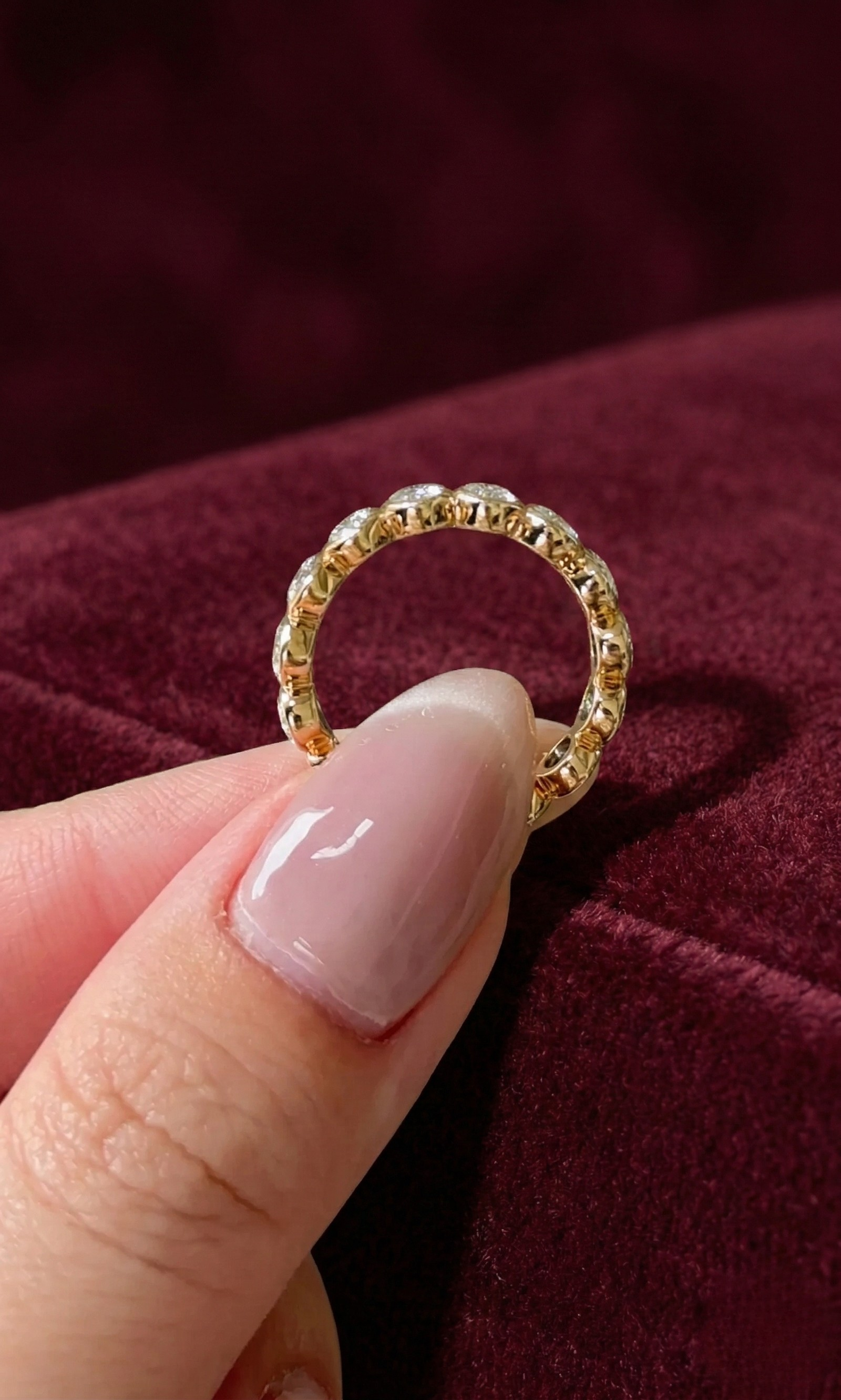 Oval Lab Grown Diamond Eternity Band, Oval Diamond Wedding Band, 2.25 Carat Full Eternity Ring, Bezel Set Diamond Anniversary Ring