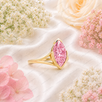 1.50 Ct Marquise Pink Lab Grown Diamond Ring, Pink Diamond Engagement Ring, Modern Marquise Solitaire Ring, Unique Gold Bridal Ring
