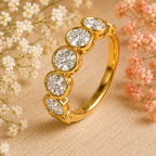Seven Stone Oval Lab Grown Diamond Anniversary Band in Solid 14K Gold