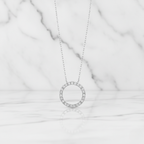Dainty Circle Pendant Necklace Iced Out | Lab Grown Diamond | 14K Yellow Gold Modern Look