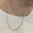 Minimalist Tennis Necklace Bezel Set | Lab Grown Diamond | 14K Yellow Gold