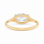 East West Marquise Rose Cut Lab Grown Diamond Ring | 1 CT | Minimalist Thin Band | Modern Solitaire Ring