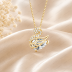 Swan Lab Grown Diamond Necklace, Swan Pendant Necklace, Round Diamond Necklace, Nature Inspired Necklace, Solid Gold Swan Necklace