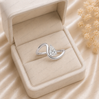 Pear Diamond Wave Engagement Ring | Lab Grown | 14K Gold Solitaire