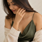 Star Wave Diamond Ring | Lab Grown | 14K Yellow Gold | Whimsical Stacking Band